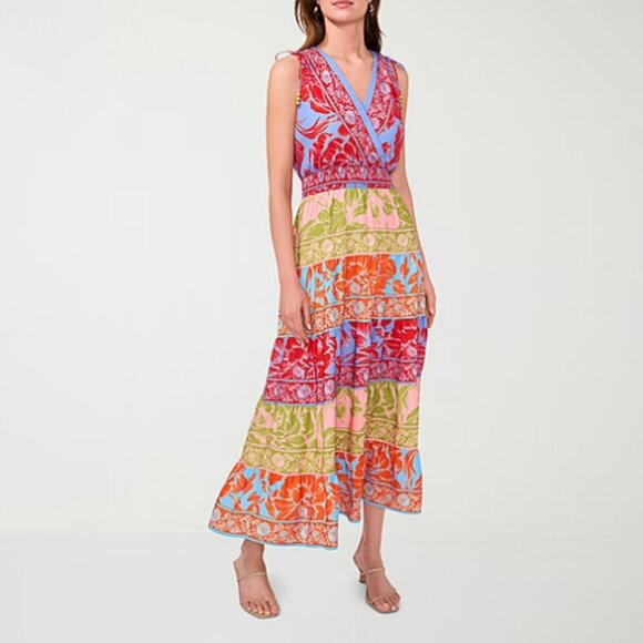 Sam And Jess Petite Womens Sleeveless Floral Maxi Dress - Sz PL 925120 - Picture 1 of 7